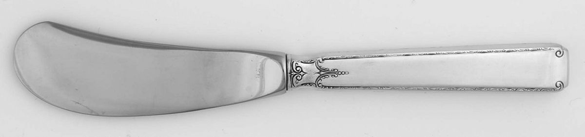 Old Lace (Sterling, 1939, No Monograms) Butter Spreader Hollow Hdl-Paddle/Stainless Blade by Towle Silver-1