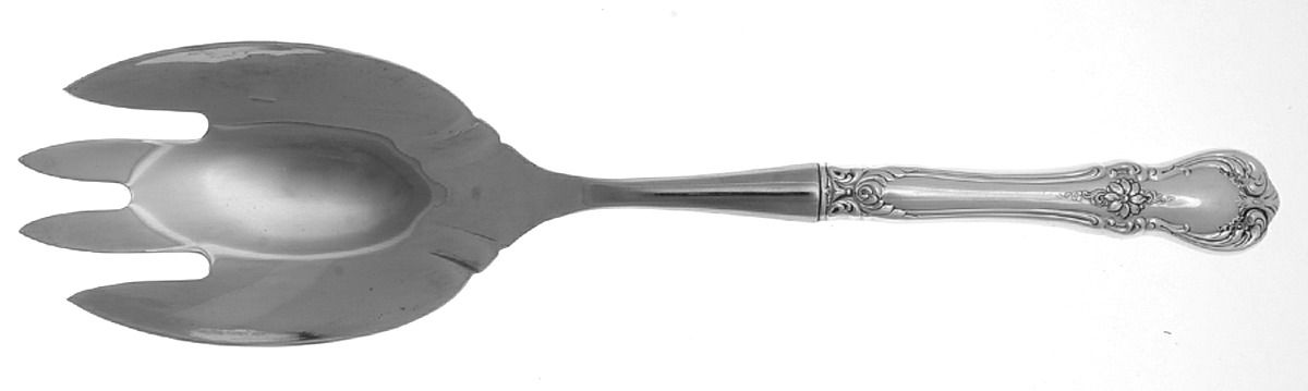 Old Master (Sterling, 1942) Salad Serving Fork with Stainless Prongs by Towle Silver-1