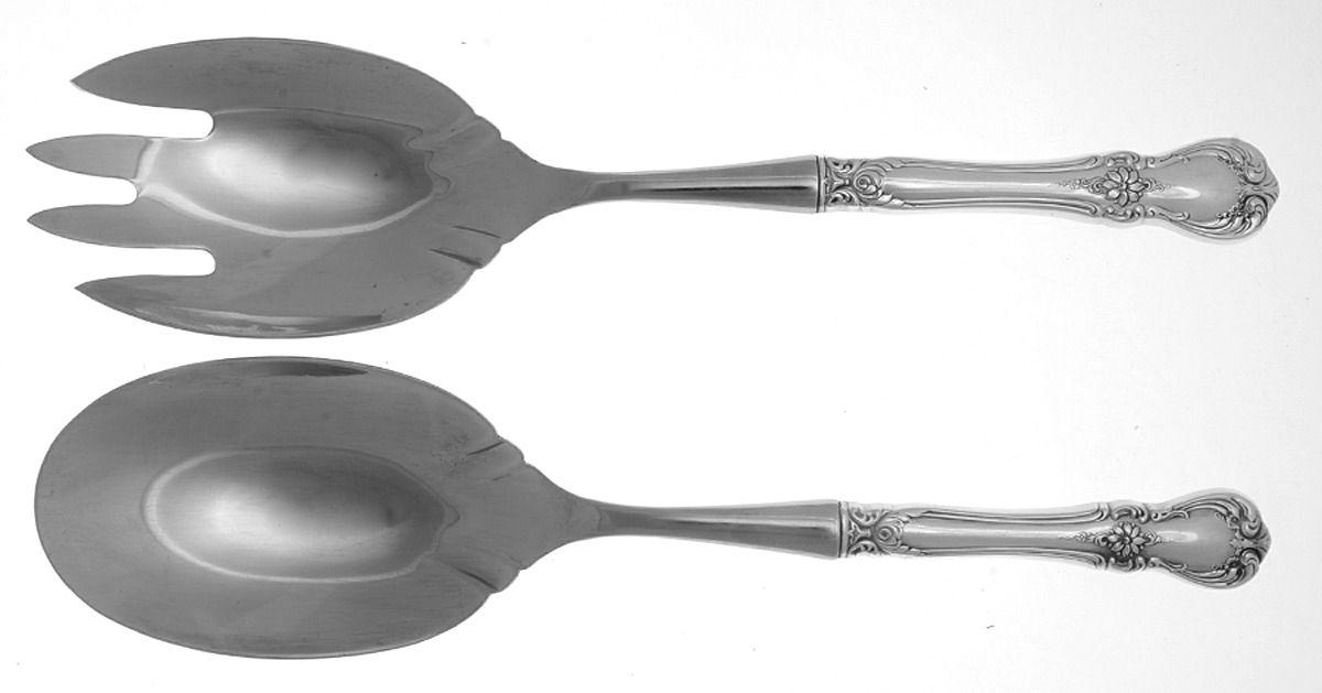 Old Master (Sterling, 1942) 2 Pc Salad Set with Stainless Bowl by Towle Silver-1