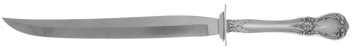 Old Master (Sterling, 1942) Lg Carving Roast Knife-Stnl Blade w/Sterling Guard by Towle Silver-1