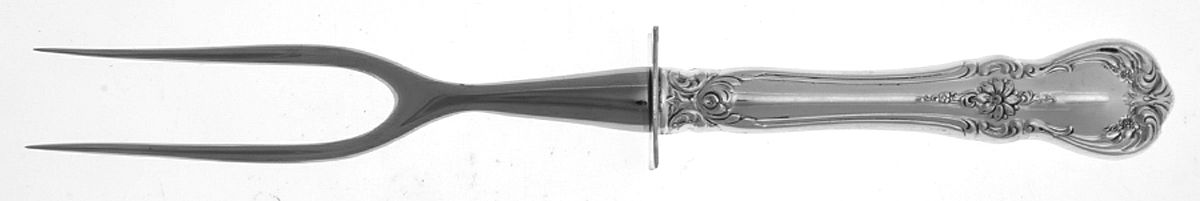 Old Master (Sterling, 1942) Small Carving Fork Stainless Prong w/Sterling Guar by Towle Silver-1