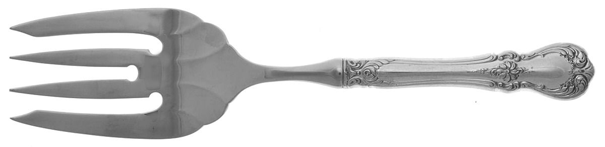 Old Master (Sterling, 1942) Large Stainless-Tine Cold Meat Serving Fork by Towle Silver-1