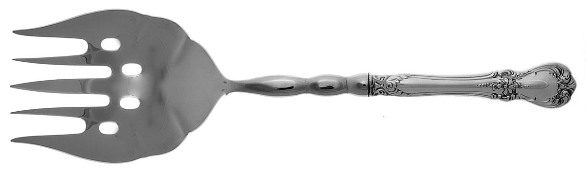 Old Master (Sterling, 1942) Large Oversize Stainless Cold Meat Serving Fork by Towle Silver-1