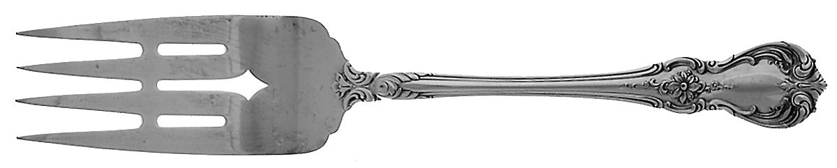 Old Master (Sterling, 1942) Large Solid Cold Meat Serving Fork by Towle Silver-1