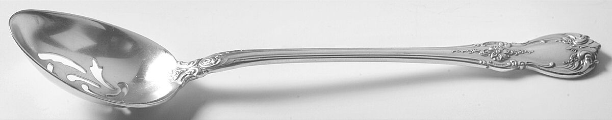 Old Master (Sterling, 1942) Pierced Bowl Short Handle Olive Spoon by Towle Silver-1