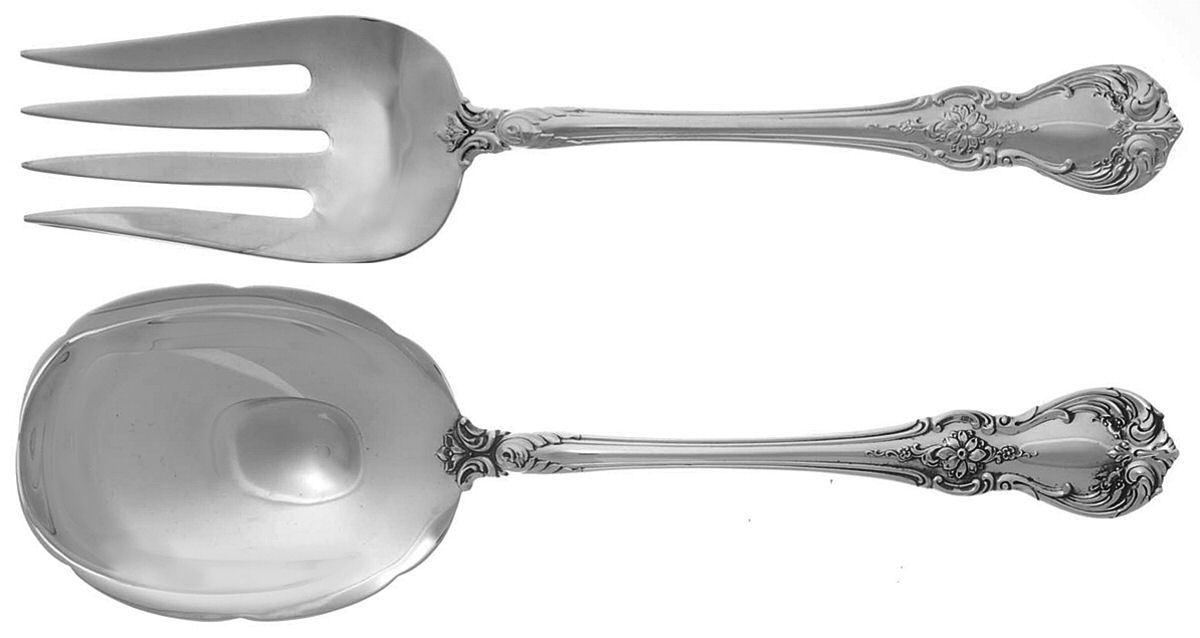 Old Master (Sterling, 1942) (2 Pc) Solid Salad Set by Towle Silver-1