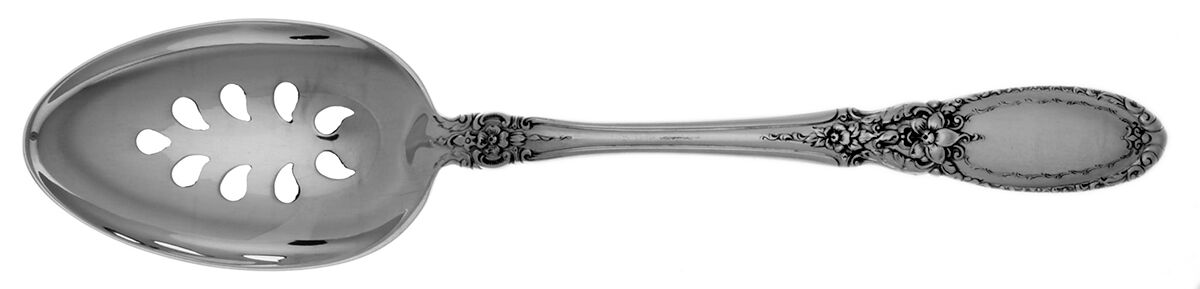 Old Mirror (Sterling, 1940) Pierced Tablespoon (Serving Spoon) HC by Towle Silver-1