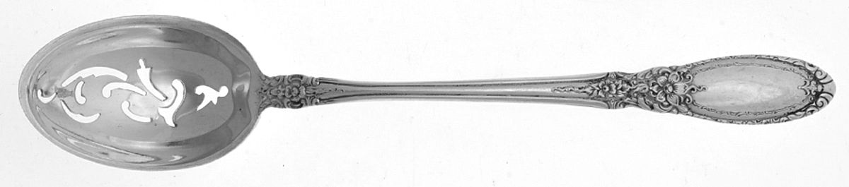 Old Mirror (Sterling, 1940) Pierced Bowl Short Handle Olive Spoon by Towle Silver-1