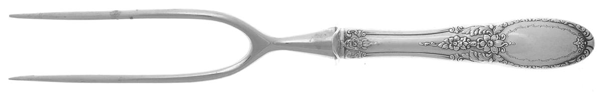 Old Mirror (Sterling, 1940) Lg Carving/Roast Fork-Stn Prong w/Sterling Guard by Towle Silver-1