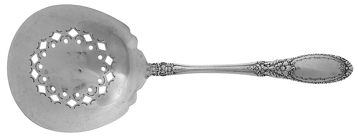 Old Mirror (Sterling, 1940) Pierced Almond Spoon by Towle Silver-1