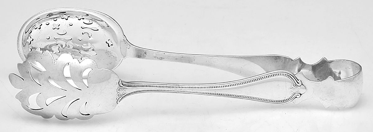 Old Newbury-Newbury (Sterling, 1900) Large Ice Serving Tongs by Towle Silver-1