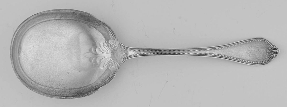 Old Newbury-Newbury (Sterling, 1900) Small Solid Berry/Casserole Spoon by Towle Silver-1