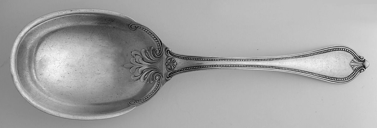Old Newbury-Newbury (Sterling, 1900) Solid Salad Serving Spoon by Towle Silver-1