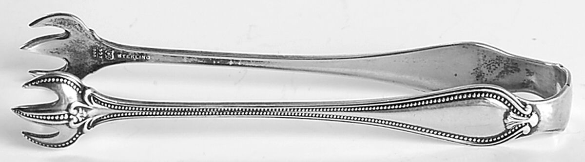 Old Newbury-Newbury (Sterling, 1900) Small Sugar Tongs by Towle Silver-1