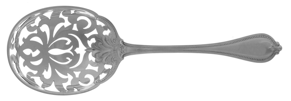 Old Newbury-Newbury (Sterling, 1900) Small Pierced Nut Serving Spoon by Towle Silver-1