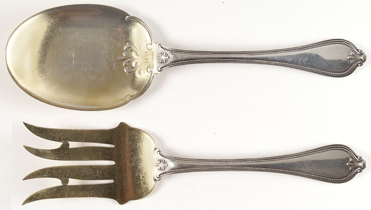 Old Newbury-Newbury (Sterling, 1900) (2 Pc) Solid Salad Set by Towle Silver-1