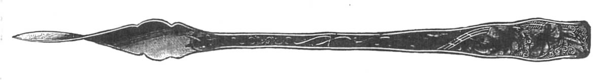 Orchids (Sterling, 1887) One Tine Butter Pick by Towle Silver-1