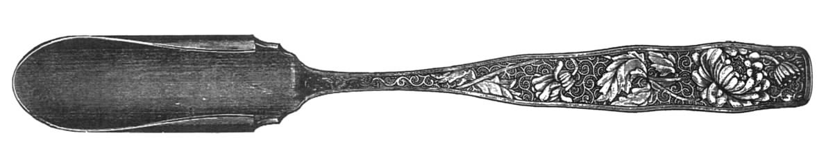 Orchids (Sterling, 1887) Solid Cheese Scoop by Towle Silver-1