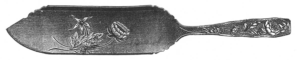 Orchids (Sterling, 1887) Solid Ice Cream Slicer by Towle Silver-1