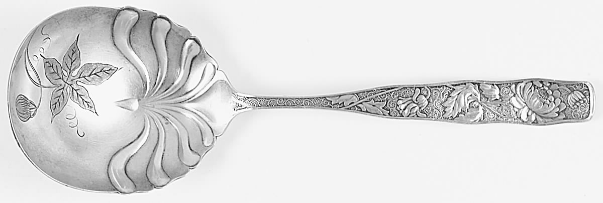 Orchids (Sterling, 1887) Small Solid Berry/Casserole Spoon by Towle Silver-1