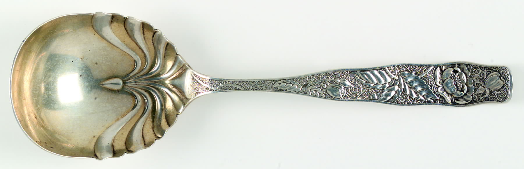 Orchids (Sterling, 1887) Large Jelly Spoon by Towle Silver-1