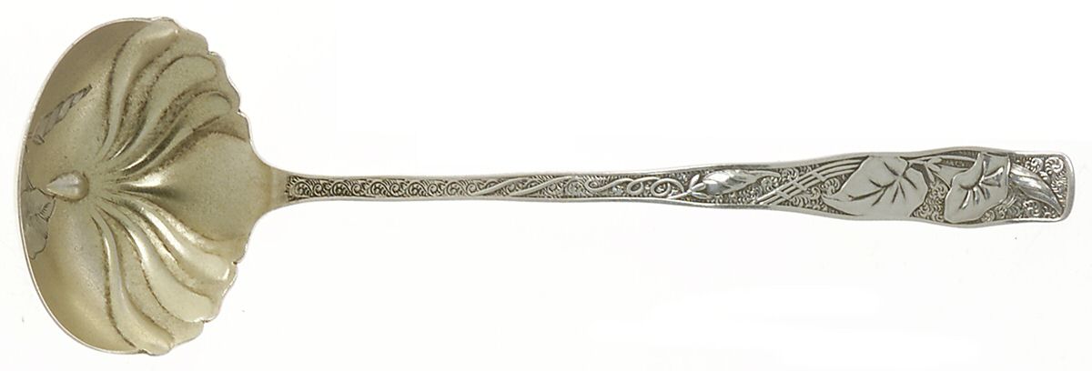 Orchids (Sterling, 1887) Solid Bright Cut Cream Ladle by Towle Silver-1
