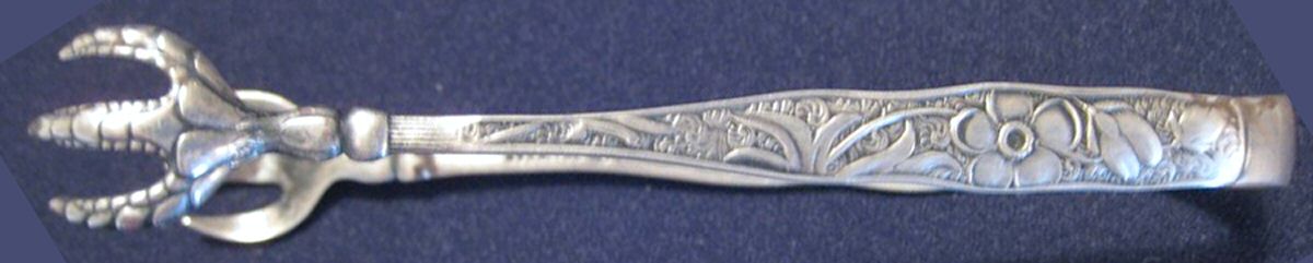 Orchids (Sterling, 1887) Small Sugar Tongs by Towle Silver-1
