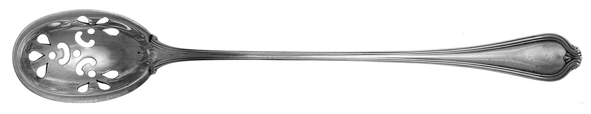 Paul Revere (Sterling, 1906) Pierced Bowl Long Handle Olive Spoon by Towle Silver-1