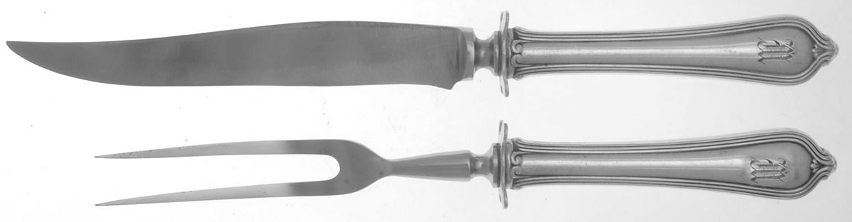 Paul Revere (Sterling, 1906) Small Steak 2-Piece Carving Set w/Stainless Blade by Towle Silver-1