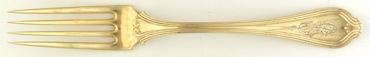 Paul Revere (Sterling, 1906) Gold Vermeil Solid Youth Tea Fork by Towle Silver-1