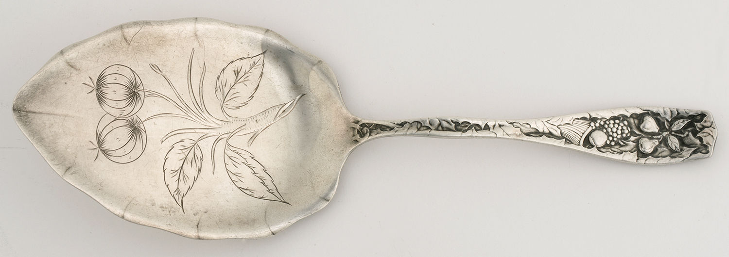 Pomona (Sterling, 1887) Large Solid Bright Cut Pie Knife by Towle Silver-1