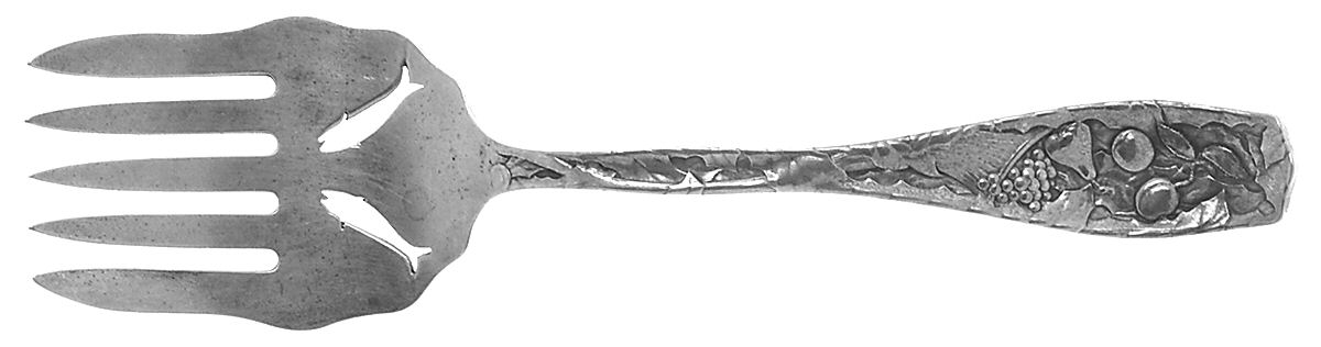 Pomona (Sterling, 1887) Large Solid Tined Sardine Serving Fork by Towle Silver-1