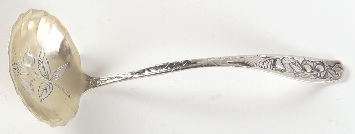 Pomona (Sterling, 1887) Solid Bright Cut Cream Ladle by Towle Silver-1