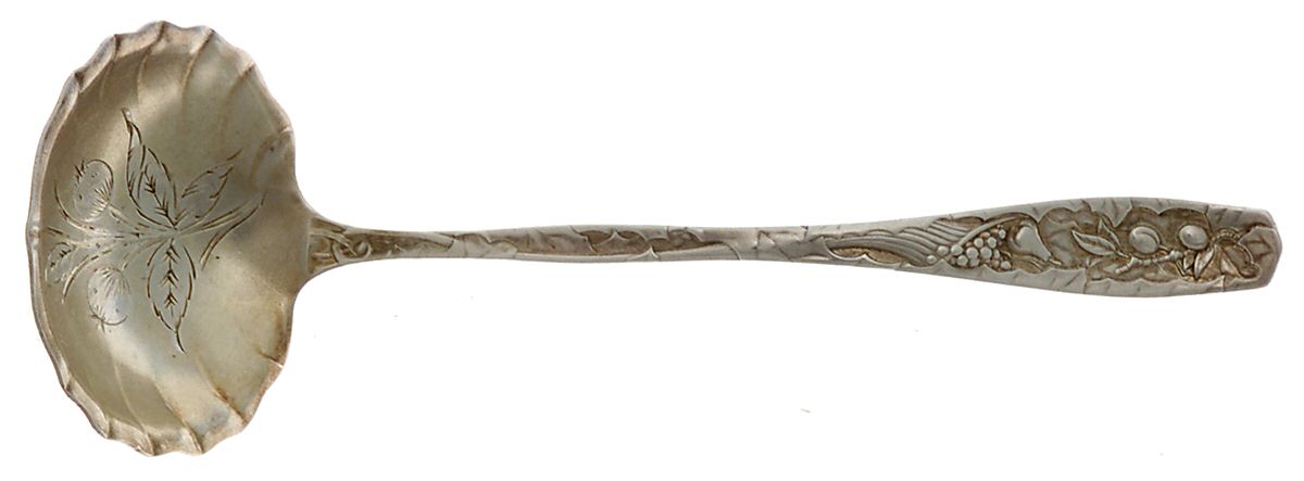 Pomona (Sterling, 1887) Solid Bright Cut Cream Ladle by Towle Silver-1