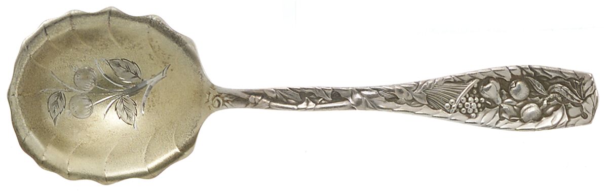 Pomona (Sterling, 1887) Bright Cut Bowl Sugar Spoon by Towle Silver-1