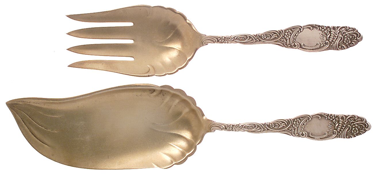 Princess (Sterling, 1892) 2 Piece Large Solid Fish Serving Set by Towle Silver-1