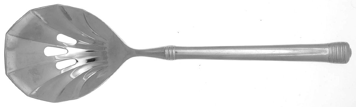 Protege (Stainless) Pierced Solid Serving Spoon by Towle Silver-1