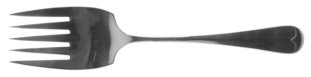 Queen Anne (Stainless) Large Solid Cold Meat Serving Fork by Towle Silver-1