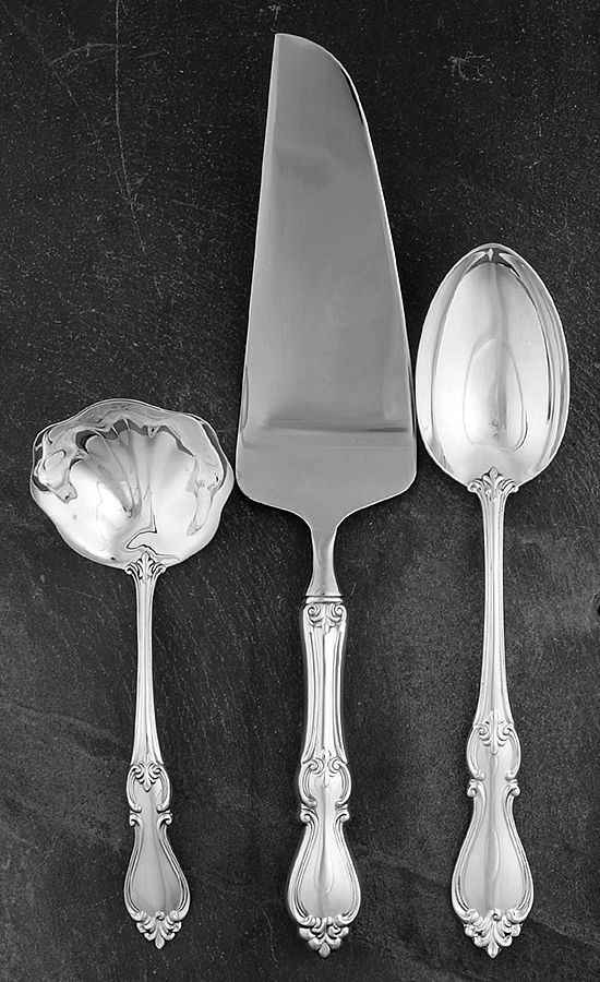 Queen Elizabeth I (Sterling, 1970, No Monograms) 3 Piece Completer Set by Towle Silver-1