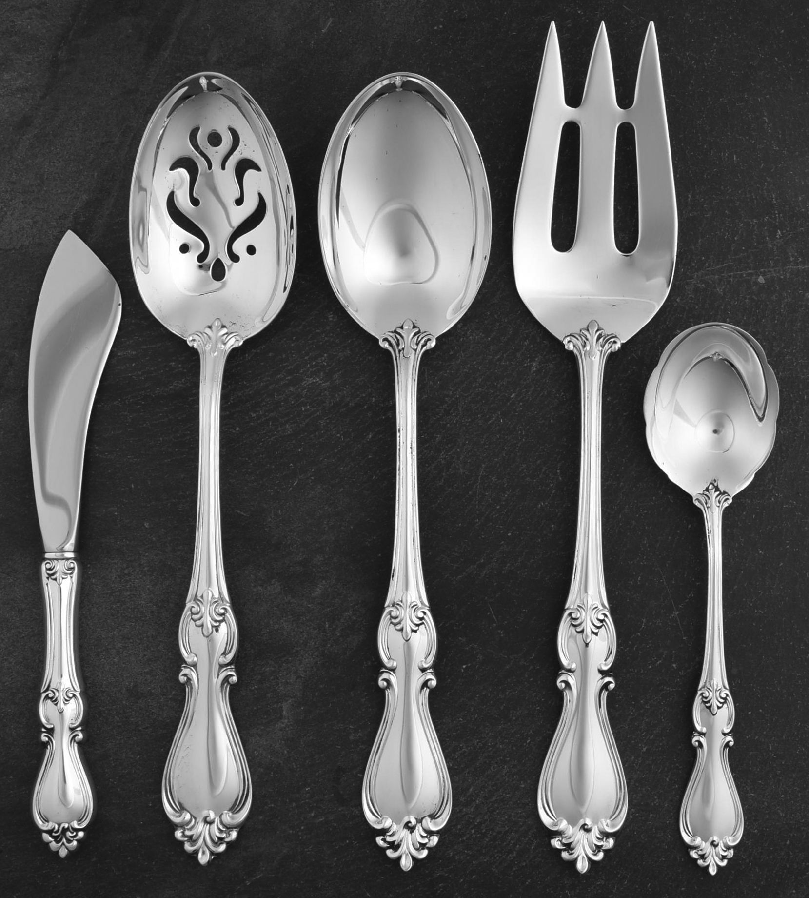Queen Elizabeth I (Sterling, 1970, No Monograms) 5 Piece Hostess Set by Towle Silver-1
