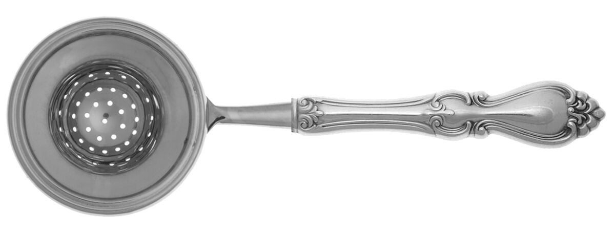 Queen Elizabeth I (Sterling, 1970, No Monograms) Tea Strainer Overcup Serving-Stainless Bowl HC by Towle Silver-1