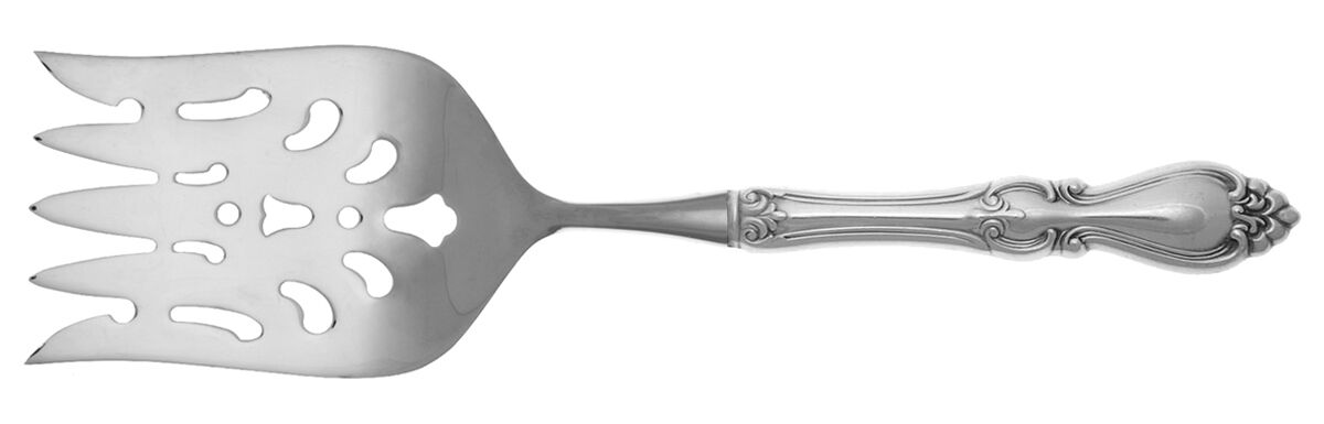 Queen Elizabeth I (Sterling, 1970, No Monograms) Fish Serving Fork with Stainless Tines HC by Towle Silver-1