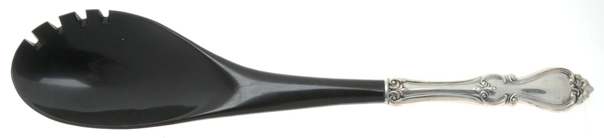Queen Elizabeth I (Sterling, 1970, No Monograms) Salad Serving Fork with Plastic Prongs by Towle Silver-1
