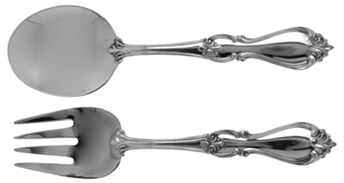 Queen Elizabeth I (Sterling, 1970, No Monograms) 2 Pc Baby Set (BF, BS) by Towle Silver-1