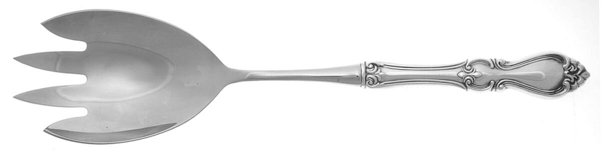 Queen Elizabeth I (Sterling, 1970, No Monograms) Salad Serving Fork with Stainless Prongs by Towle Silver-1
