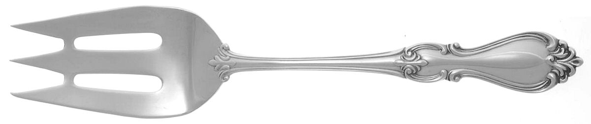 Queen Elizabeth I (Sterling, 1970, No Monograms) Large Solid Cold Meat Serving Fork by Towle Silver-1