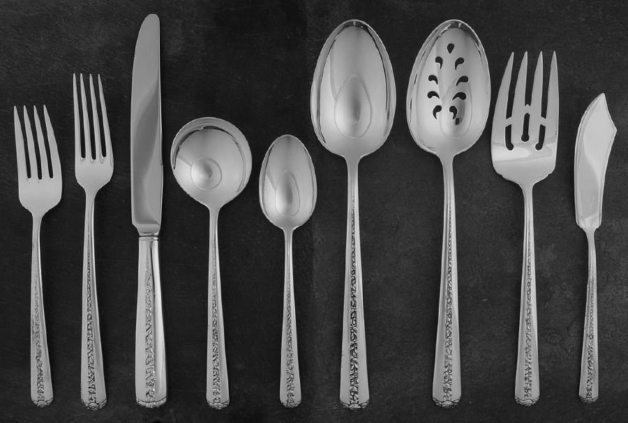 Rambler Rose (Sterling, 1937) 45 Piece Place Size Starter Set by Towle Silver-1