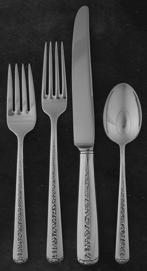 Rambler Rose (Sterling, 1937) 4 Piece Place Size Setting by Towle Silver-1