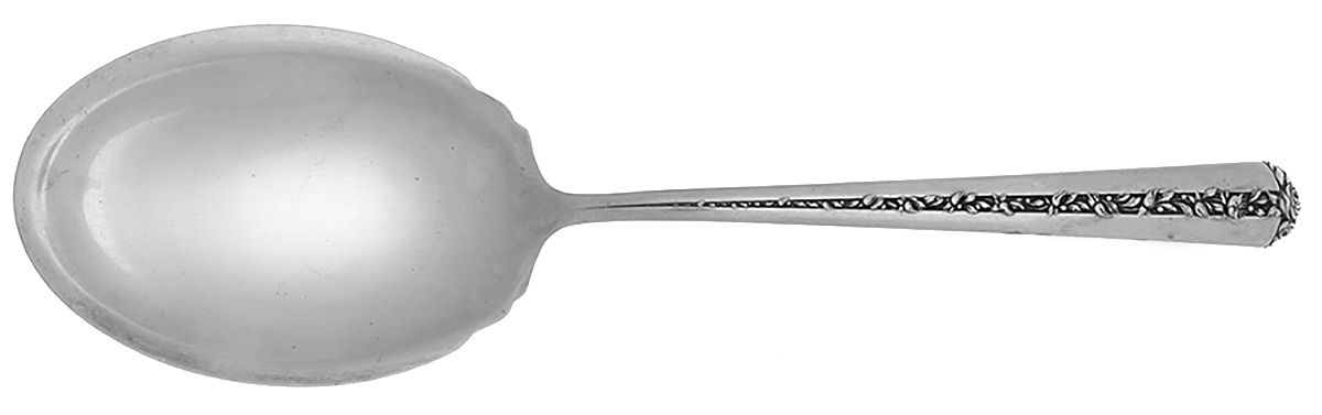 Rambler Rose (Sterling, 1937) Large Solid Berry/Casserole Spoon by Towle Silver-1