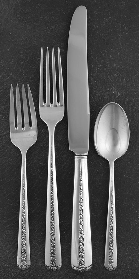 Rambler Rose (Sterling, 1937) 32 Piece Estate Set by Towle Silver-1
